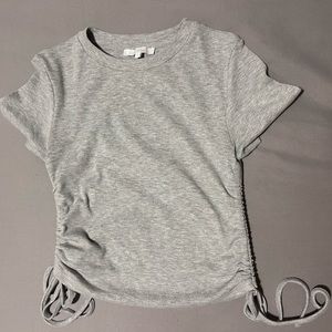 Gray Side Drawstring Crop Top